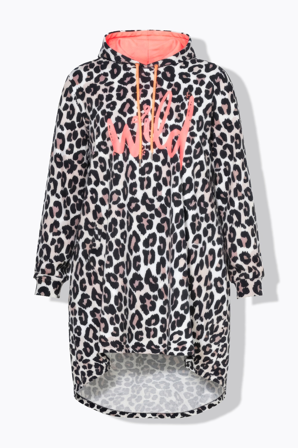 Stora storlekar Lång hoodie, Dam, grå, storlek: 46/48, Bomull, Angel of Style