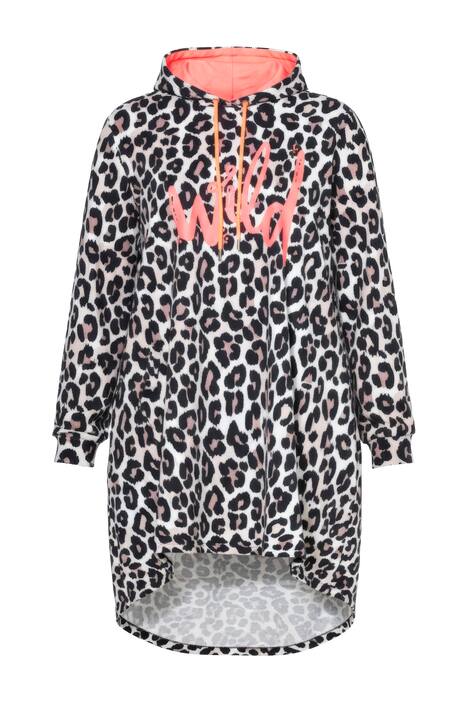 Dlouhá mikina, kapuce, leopardí vzor, WILD