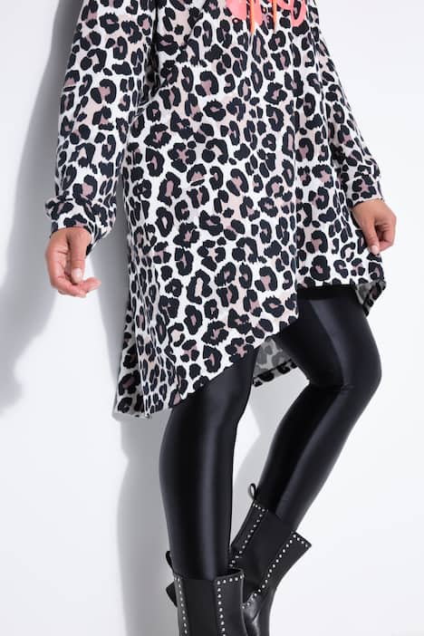 Long-Hoodie, Kapuzensweater, Leo-Muster, WILD