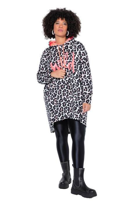 Dlouhá mikina, kapuce, leopardí vzor, WILD