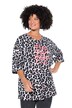 Leopardí tričko, oversize střih, neonový nápis, 3/4 rukávy