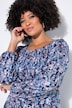 Kleid, Jersey, Blumenmuster, gesmoktes Oberteil, weiter Rock