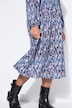 Kleid, Jersey, Blumenmuster, gesmoktes Oberteil, weiter Rock