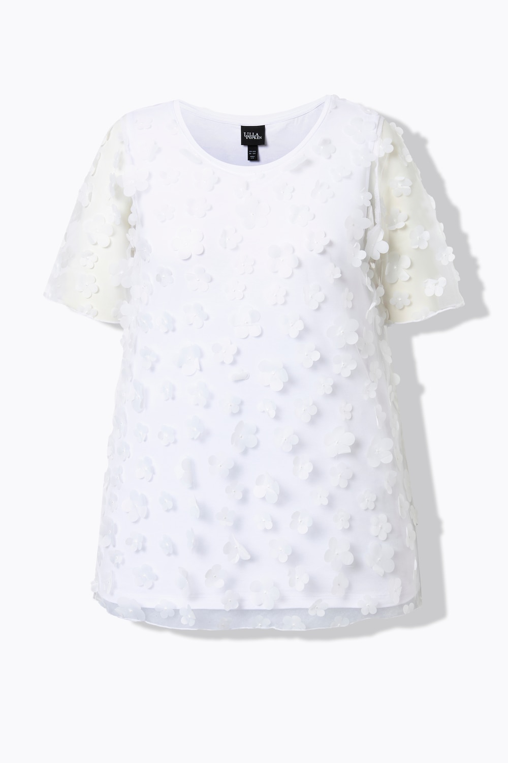 Stora storlekar Topp, Dam, vit, storlek: 46/48, Polyester/Viskos, Ulla Popken