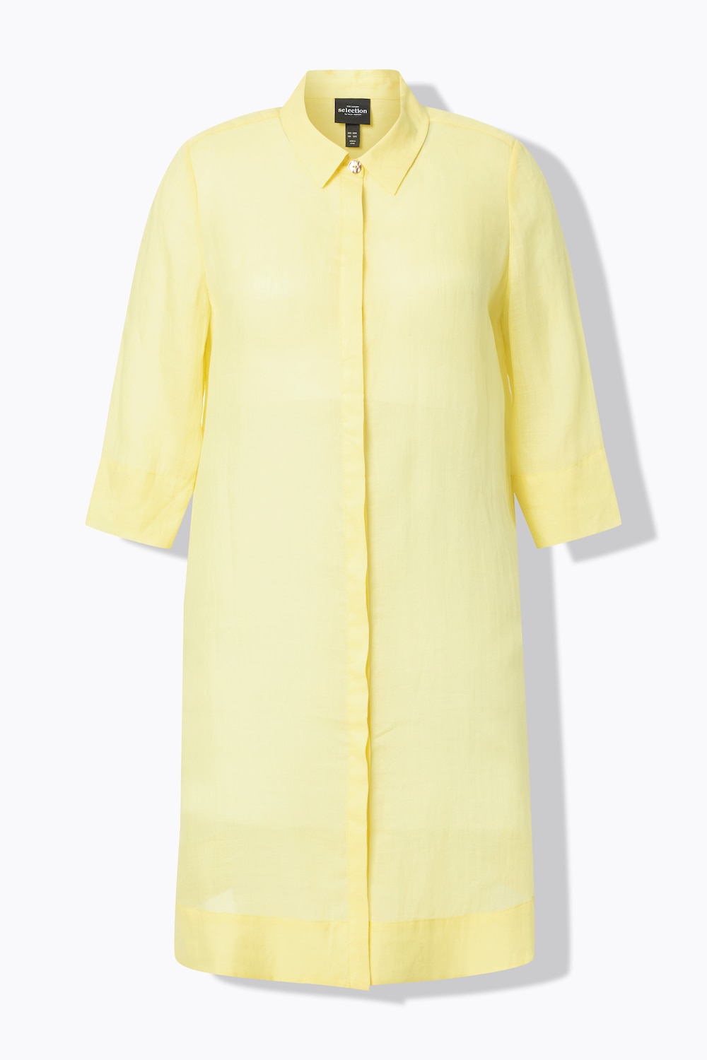 Stora storlekar Lång blus, Dam, beige, storlek: 58/60, Linne, Ulla Popken