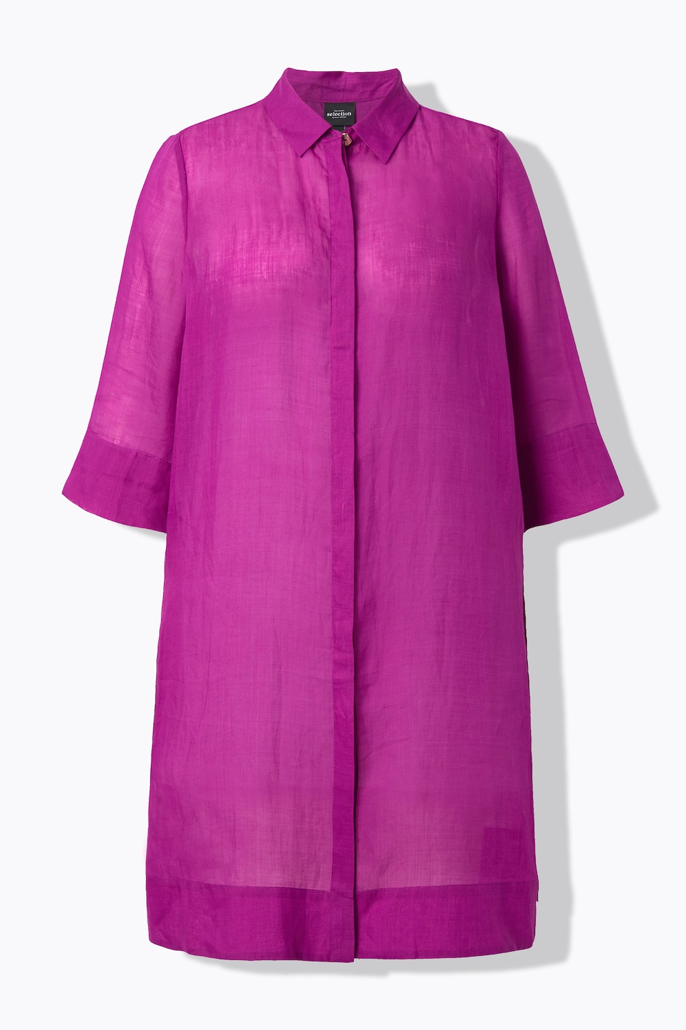 Stora storlekar Lång blus, Dam, rosa, storlek: 42/44, Linne, Ulla Popken