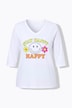 T-Shirt, A-Linie, Neon-Smiley, 3/4-Ärmel