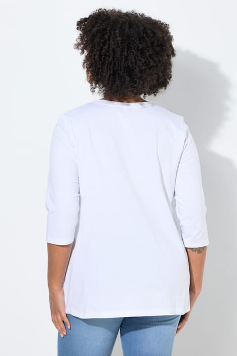 T-Shirt, A-Linie, Neon-Smiley, 3/4-Ärmel