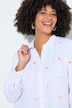 Musselin-Bluse, oversized, Sternen-Stickerei