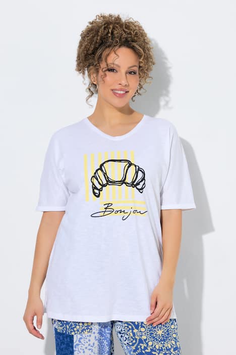 T-skjorte, Croissant, oversized, rund hals, halve ermer