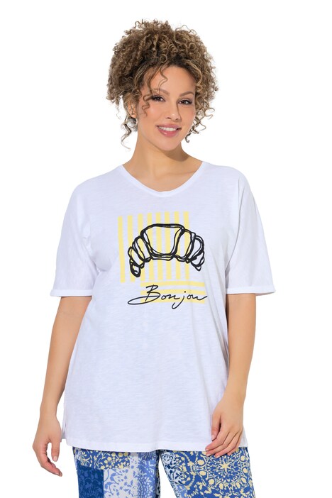 Tričko, Croissant, volný střih, kulatý výstřih, polodlouhý rukáv