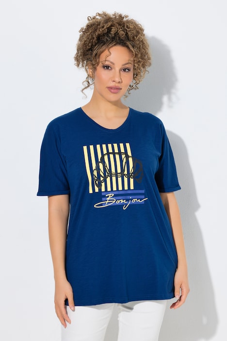 T-skjorte, Croissant, oversized, rund hals, halve ermer