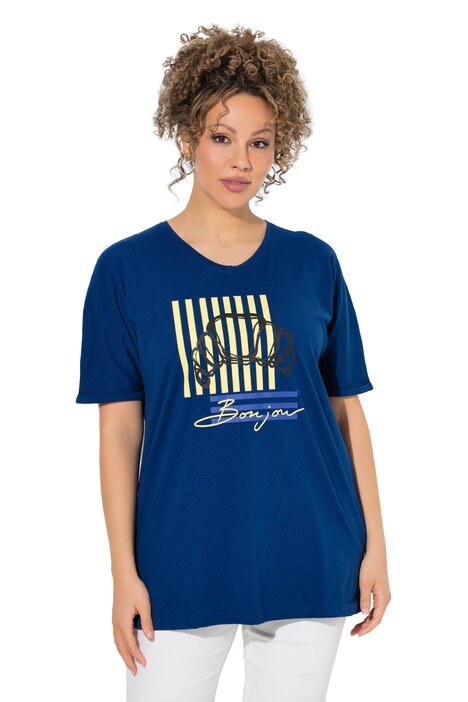 Tričko, Croissant, volný střih, kulatý výstřih, polodlouhý rukáv