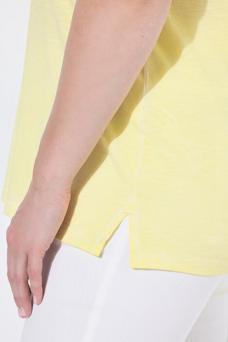 T-shirt, geborduurde zon, Classic, ronde hals, korte mouwen