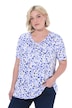 Halenka, květinový vzor, ozdobné záhyby, V výstřih, polodlouhý rukáv