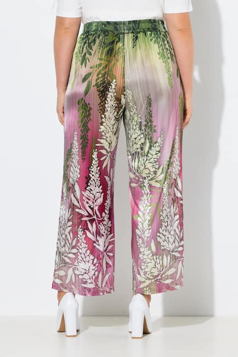 Hose, Blüten, weites, gerades Bein, Elastikbund