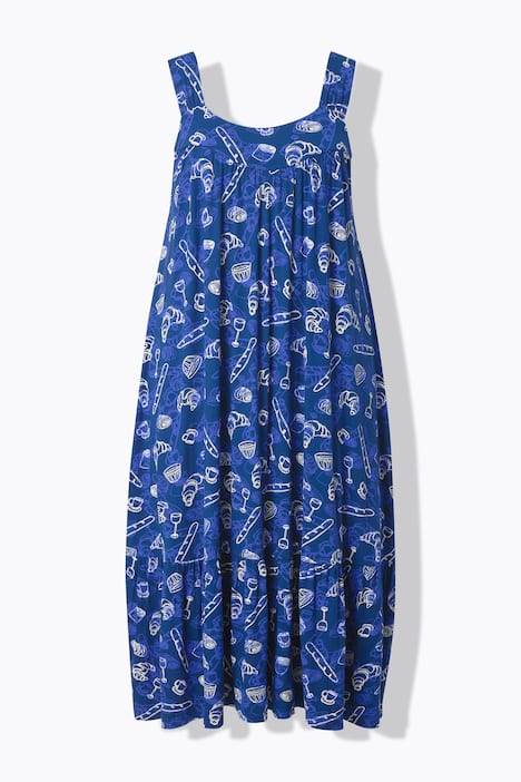 Robe midi sans manches, coupe évasée, décolleté carré légèrement en V