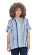 Mušelínová halenka, pruhy, volný střih, košilový límec, polodlouhý rukáv