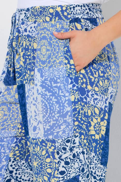 Hose Rose, Patchmuster, weites Bein, Elastikbund