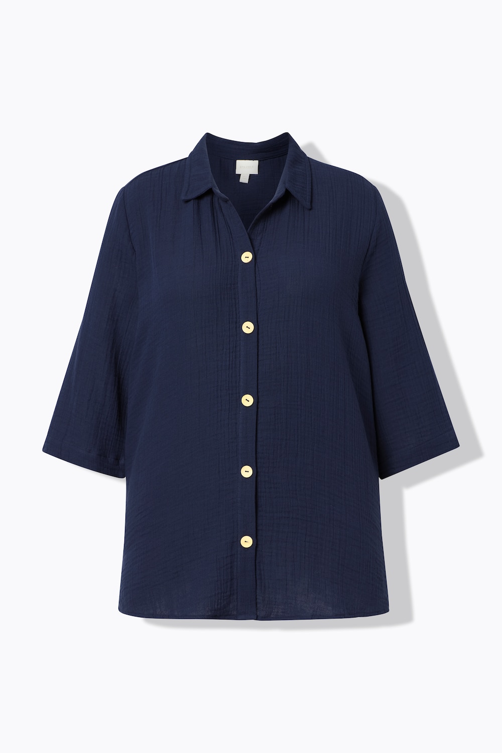 Stora storlekar Muslinblus, Dam, blå, storlek: 54/56, Bomull, Ulla Popken