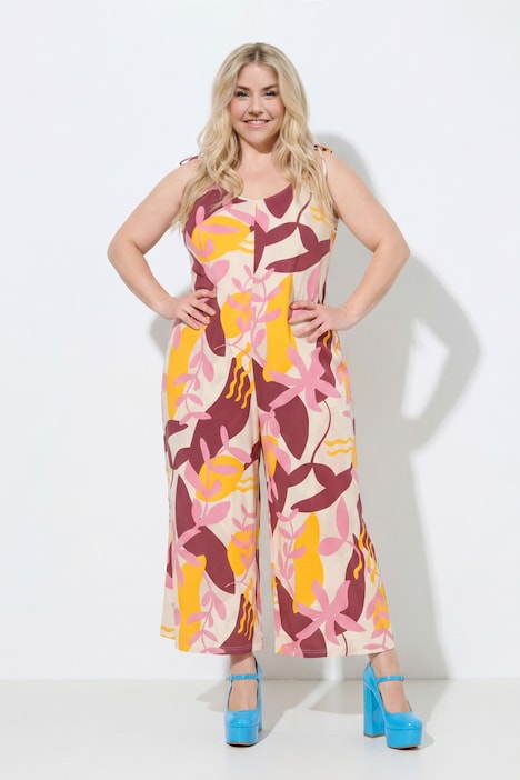 Combinaison en jersey, bretelles à nouer et jambe droite