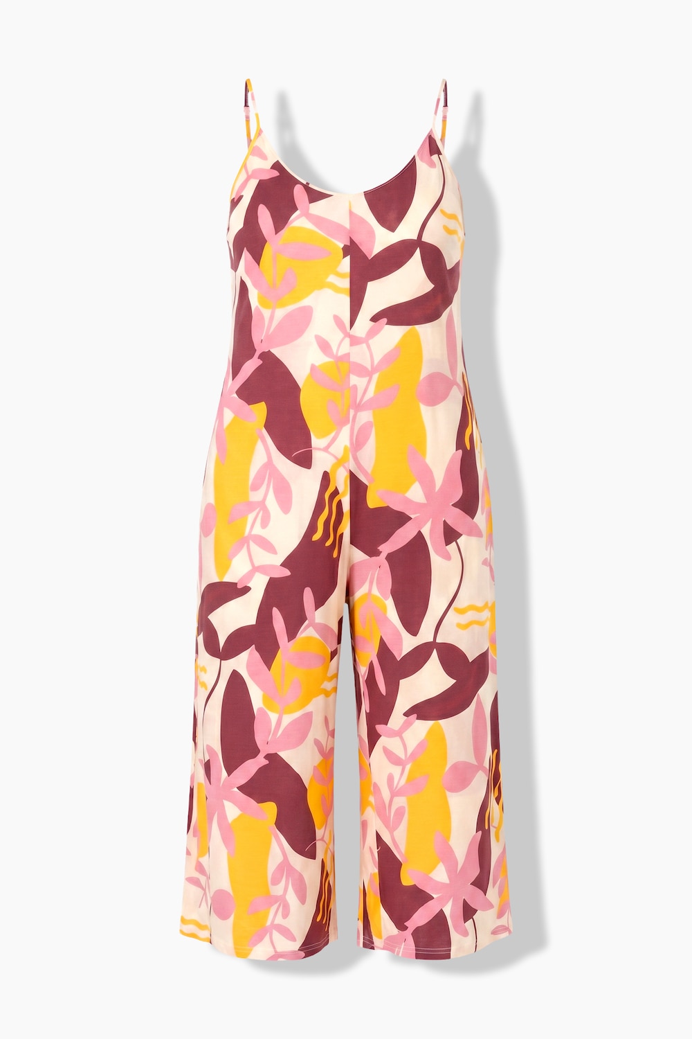 Jersey-Jumpsuit, Träger zum Binden, gerades Bein