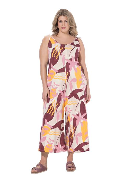 Žerzejový overal, ramínka s vázačkou, rovné nohavice