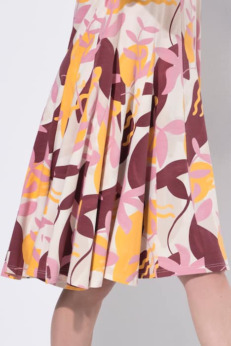 Jersey jurk, godetplooien, tuniekhals, biologisch katoen