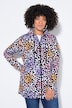 Sweatjacke, Straight Shape, farbiges Leo-Muster, Kapuze