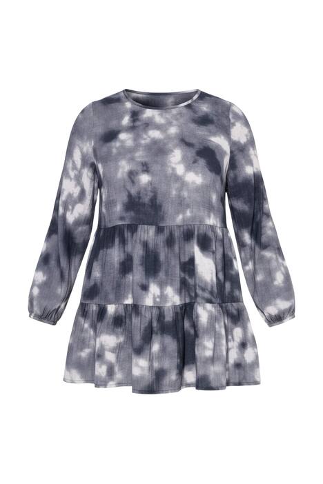 Košilová halenka, mušelín, batikovaný vzor, dlouhé rukávy