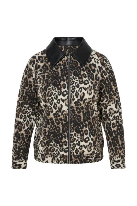 Bunda, leopardí vzor, límeček koženého vzhledu