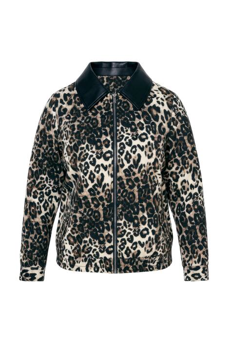 Bunda, leopardí vzor, límeček koženého vzhledu