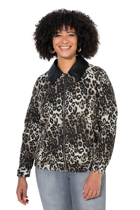 Bunda, leopardí vzor, límeček koženého vzhledu