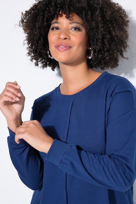 Sweat-shirt avec découpe à la base et coutures fantaisie, coupe Loose Fit