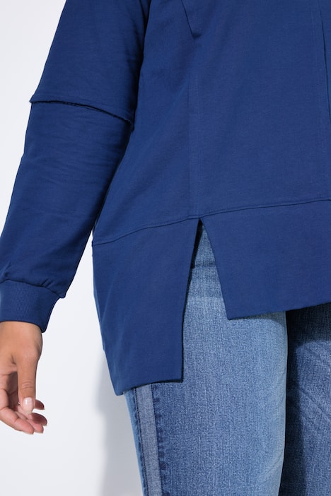 Sweat-shirt avec découpe à la base et coutures fantaisie, coupe Loose Fit