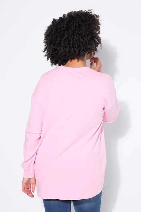 Sweat-shirt avec découpe à la base et coutures fantaisie, coupe Loose Fit