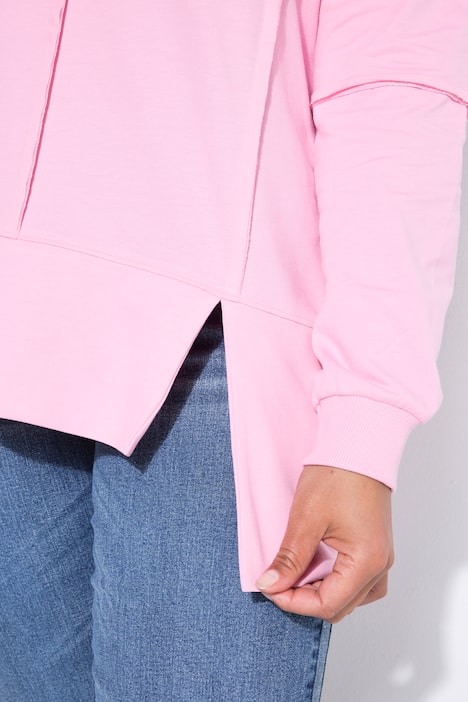 Sweat-shirt avec découpe à la base et coutures fantaisie, coupe Loose Fit