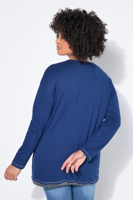 Sweat-shirt coupe Loose Fit, imprimé univers et cordon sous tunnel à la base