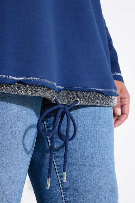 Sweat-shirt coupe Loose Fit, imprimé univers et cordon sous tunnel à la base