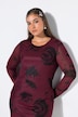 Maxikleid, Slim Shape, Mesh mit Motiv, Langarm