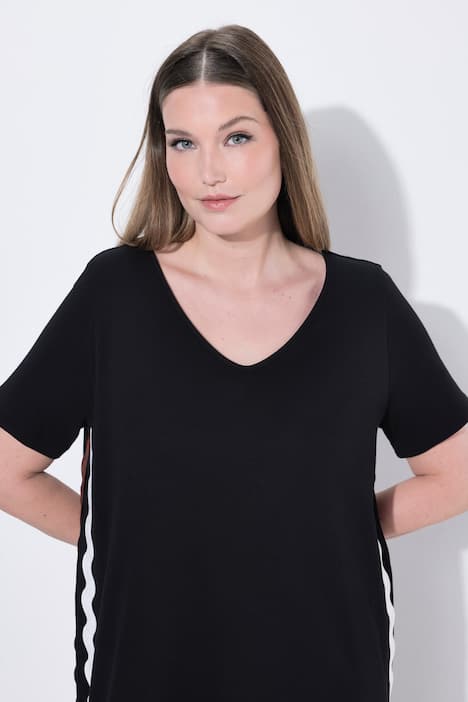 Maxikleid, Zierbänder, Rundhals, Halbarm, Biobaumwolle