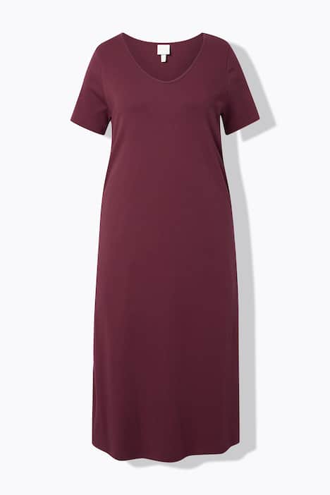 Maxikleid, Zierbänder, Rundhals, Halbarm, Biobaumwolle