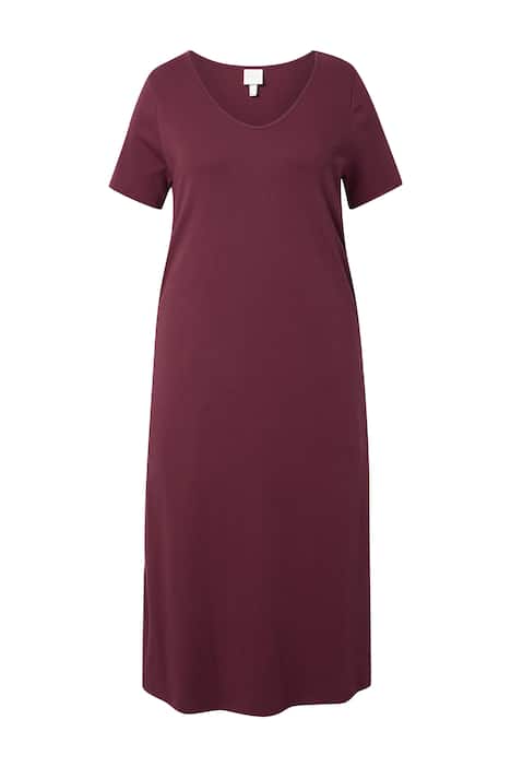 Maxi šaty, ozdobné stuhy, kulatý výstřih, polo rukávy, bio-bavlna