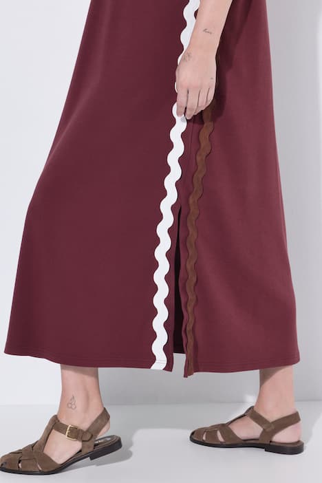 Maxikleid, Zierbänder, Rundhals, Halbarm, Biobaumwolle