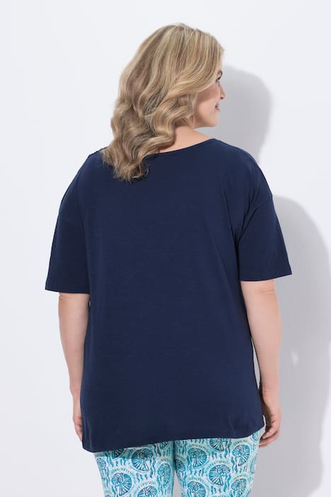 T-Shirt, Zierknoten, Rundhals, Halbarm, Biobaumwolle