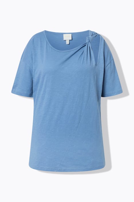 T-Shirt, Zierknoten, Rundhals, Halbarm, Biobaumwolle