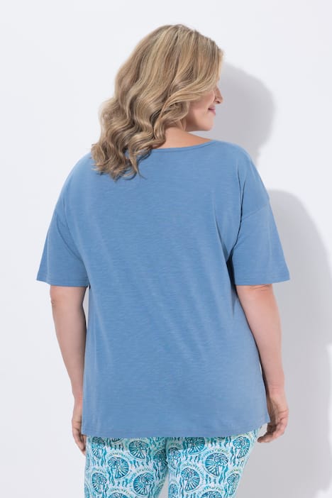 T-Shirt, Zierknoten, Rundhals, Halbarm, Biobaumwolle