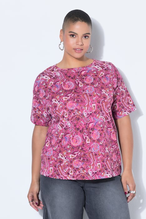 T-shirt, oversized, paisley-print