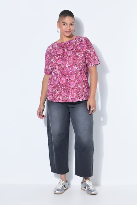 T-shirt, oversized, paisley-print