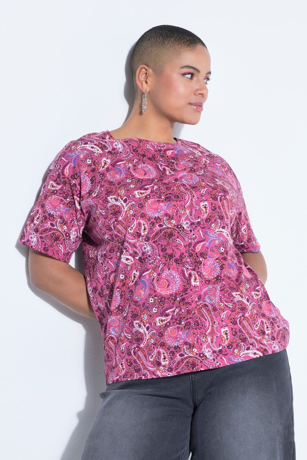 T-shirt, oversized, paisley-print